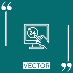 Poster - hours vector icon Linear icon. Editable stroke line