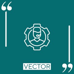 Poster - call center agent vector icon Linear icon. Editable stroke line