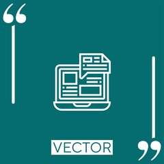 Poster - computer vector icon Linear icon. Editable stroke line