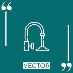 Poster - faucet vector icon Linear icon. Editable stroke line