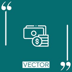 Poster - money vector icon Linear icon. Editable stroke line