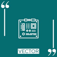 Poster - motherboard vector icon Linear icon. Editable stroke line