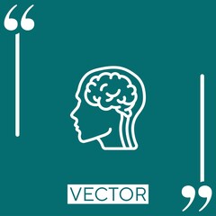 Poster - brain vector icon Linear icon. Editable stroke line