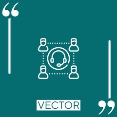 Poster - call center agent vector icon Linear icon. Editable stroke line