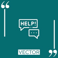 Poster - help vector icon Linear icon. Editable stroked line