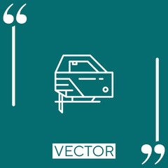 Poster - Jigsaw vector icon Linear icon. Editable stroked line