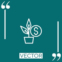 Poster - money vector icon Linear icon. Editable stroked line