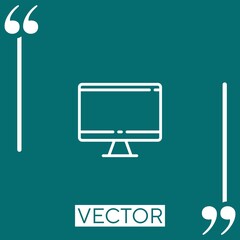 Poster - monitor vector icon Linear icon. Editable stroke line