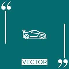 Poster - race car vector icon Linear icon. Editable stroked line