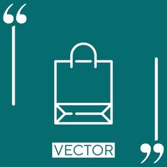 Poster - shopping bag vector icon Linear icon. Editable stroke line