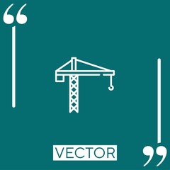 Poster - crane vector icon Linear icon. Editable stroked line
