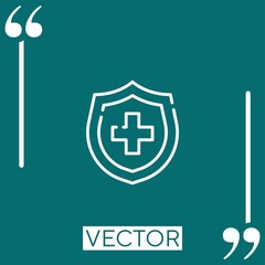 Poster - shield vector icon Linear icon. Editable stroke line