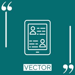 Poster - tablet vector icon Linear icon. Editable stroke line