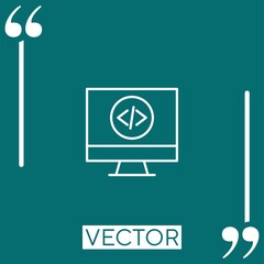 Poster - code vector icon Linear icon. Editable stroke line