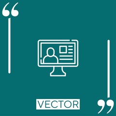 Poster - computer vector icon Linear icon. Editable stroke line