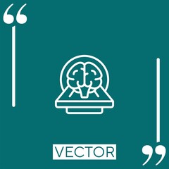 Poster - brain vector icon Linear icon. Editable stroke line