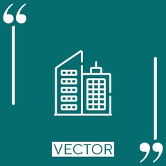 Poster - building vector icon Linear icon. Editable stroke line