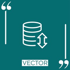 Poster - data transfer vector icon Linear icon. Editable stroke line