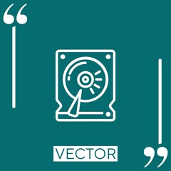 Poster - hard drive vector icon Linear icon. Editable stroke line