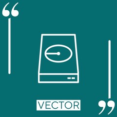 Poster - hard disk vector icon Linear icon. Editable stroke line
