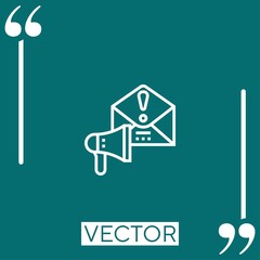 Poster - spam alert vector icon Linear icon. Editable stroke line