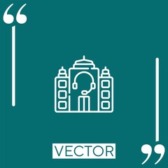 Poster - call center vector icon Linear icon. Editable stroke line
