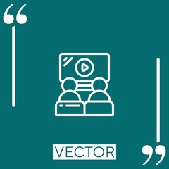 Poster - cinema vector icon Linear icon. Editable stroke line