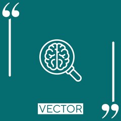 Poster - brain vector icon Linear icon. Editable stroke line