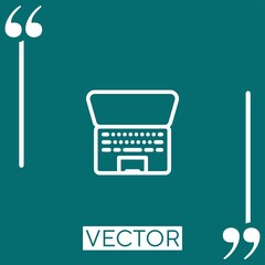 Poster - macbook pro vector icon Linear icon. Editable stroke line
