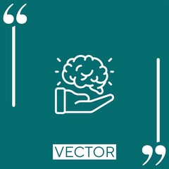 Poster - brain vector icon Linear icon. Editable stroke line