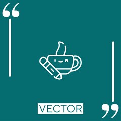 Poster - coffee mug vector icon Linear icon. Editable stroked line
