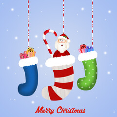 Sticker - funny illustration of Christmas socks