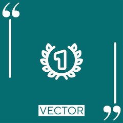 Poster - number one vector icon Linear icon. Editable stroked line