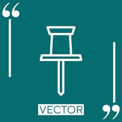 Poster - pin vector icon Linear icon. Editable stroked line
