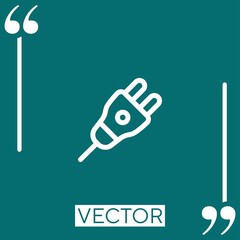 Poster - power plug vector icon Linear icon. Editable stroked line