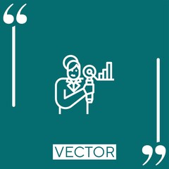 Poster - research vector icon Linear icon. Editable stroked line