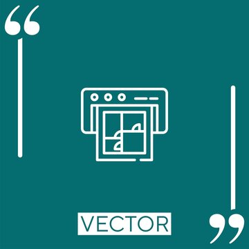 printer vector icon Linear icon. Editable stroked line