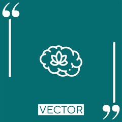 Poster - brain vector icon Linear icon. Editable stroked line