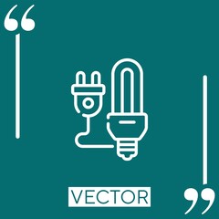 Poster - bulb vector icon Linear icon. Editable stroked line
