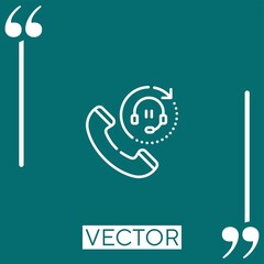 Poster - call center agent vector icon Linear icon. Editable stroke line