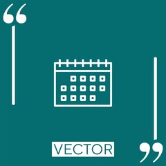 Poster - calendar vector icon Linear icon. Editable stroked line