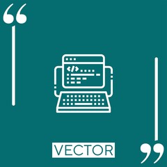 Poster - coding   vector icon Linear icon. Editable stroked line