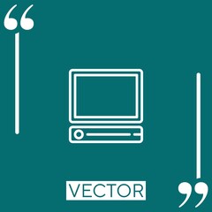 Poster - computer vector icon Linear icon. Editable stroke line