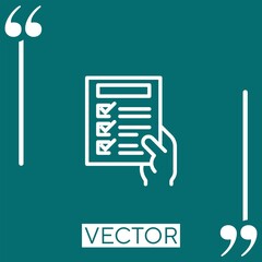 Poster - contact form vector icon Linear icon. Editable stroke line