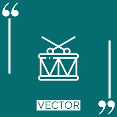 Poster - drum vector icon Linear icon. Editable stroked line