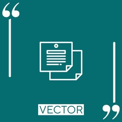 Poster - paper note vector icon Linear icon. Editable stroked line