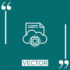 Poster - processor vector icon Linear icon. Editable stroked line