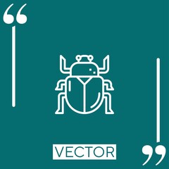 Poster - scarab vector icon Linear icon. Editable stroked line