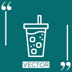Poster - sparkling water vector icon Linear icon. Editable stroked line