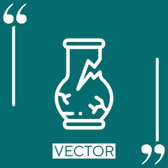 Poster - broken vector icon Linear icon. Editable stroked line